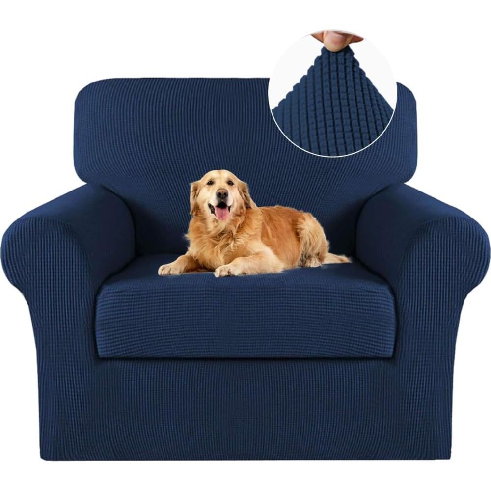 Turquoize 2-Piece Armchair Slipcover (Navy)